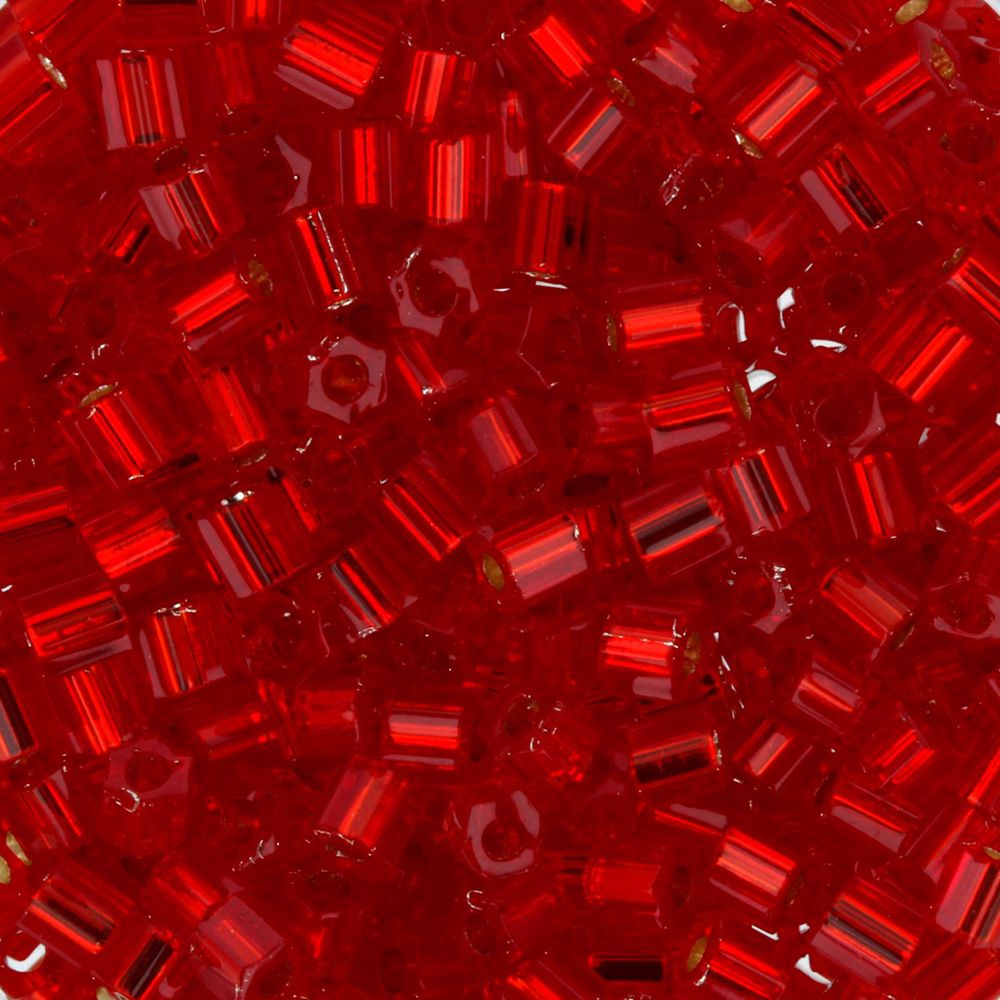 Бисер Toho 11/0 Hexagon 4 (2.2 мм), 25 г (5х5 г), 0025C красный