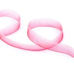 Лента капроновая (органза) двухцветная 15.0 мм / 22.5 метров, 001/035 белый/малиновый (А1-26), Blitz ORP-15