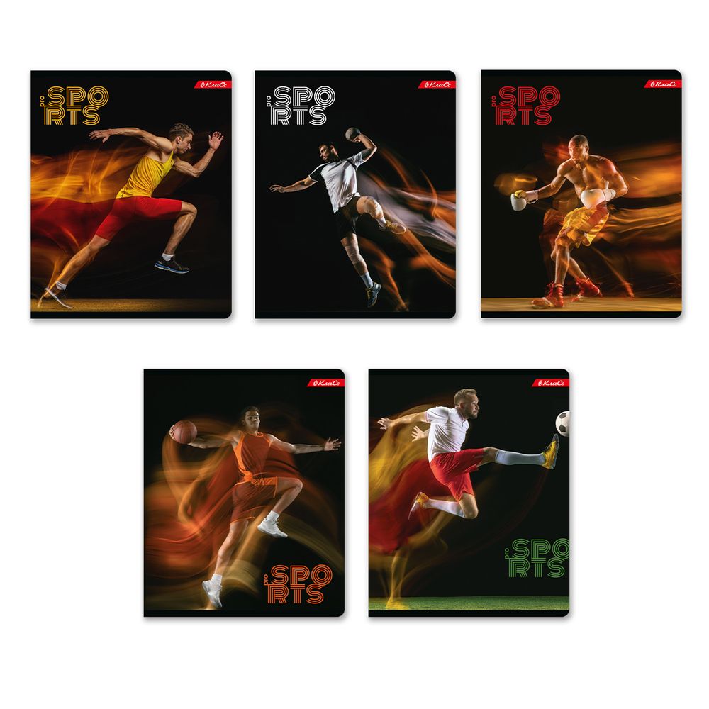 Тетрадь ученическая общая A5+ 48 л. на скобе, белизна 100%, 10 шт, клетка, 000320 Спорт-шик, Светоч 48ТСК5_1_3_1