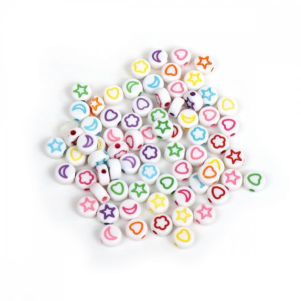 Бусины пластик набор фигурки ассорти, M4H-B008, 500г