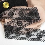 Кружево на сетке 53 мм, TR.1159B, 02 черный, 12м, Kruzhevo