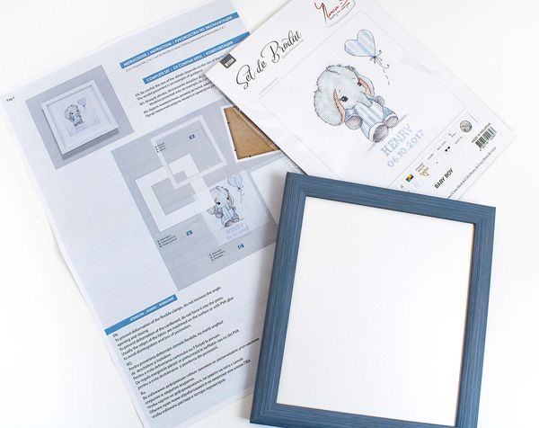 Набор для вышивания нитками Luca-S, Слонёнок Генри 23х25,5 см