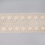 Кружево вязаное (тесьма) хлопковое 77 мм / 25 метров, двухстор. (02 бежевый)