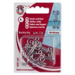 Крючки пришивные 18х9 мм, 6 шт, никель, KOH-I-NOOR 30 (6005 №2/0)