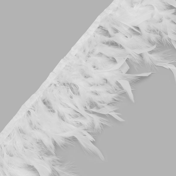 Перья марабу на ленте 100-150 мм / 1 метра, 96 белый, 2AL104