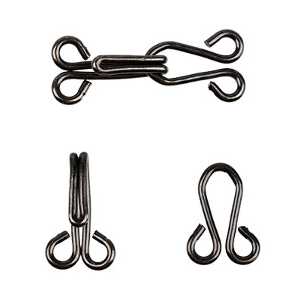 Крючок шубный обтяжной 15 мм, 10 шт, 25 черн.никель, Gamma