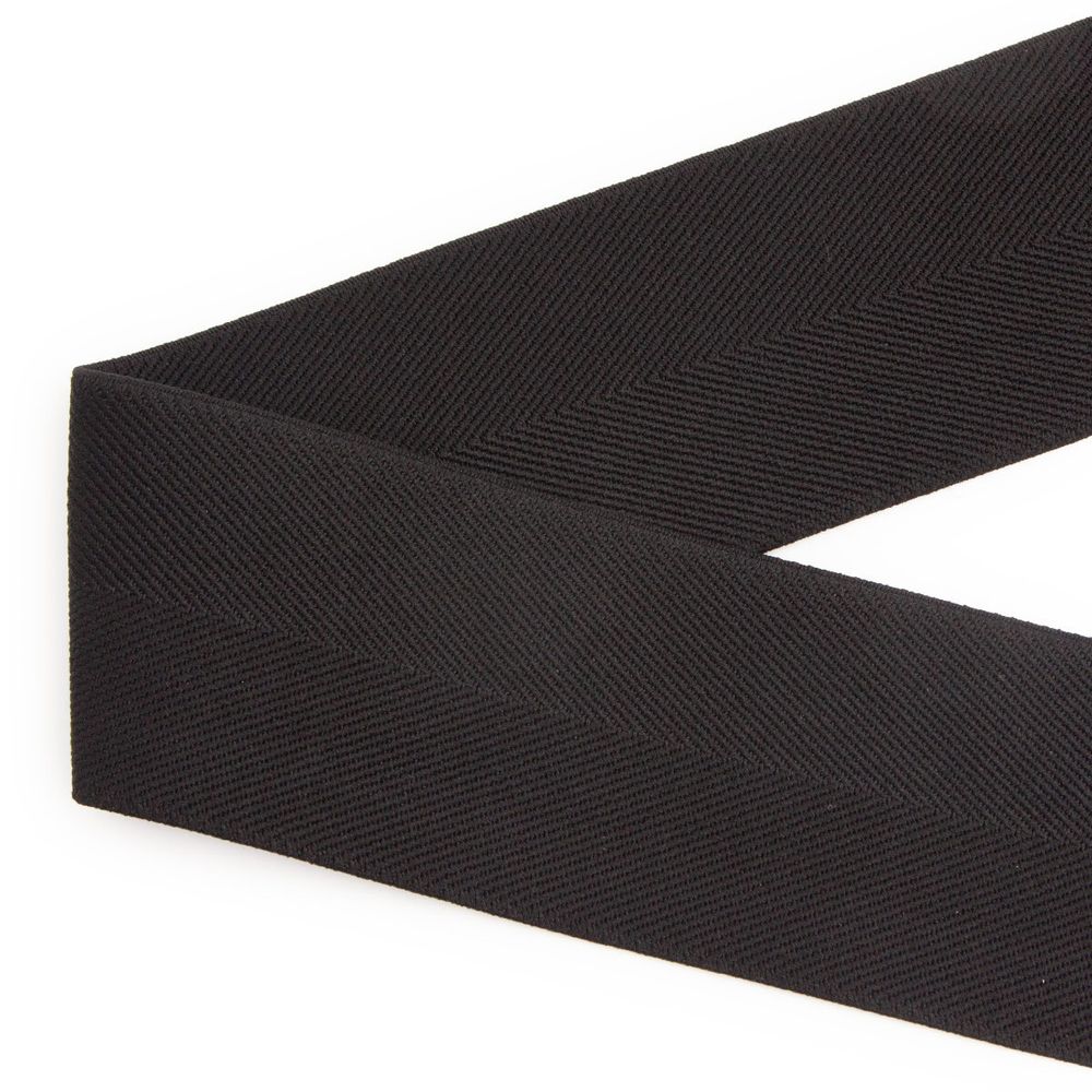Резинка поясная 60.0 мм / 25 метров, тканая, 58 г/м, эластичность 155%, нейлон/лайкра, черный