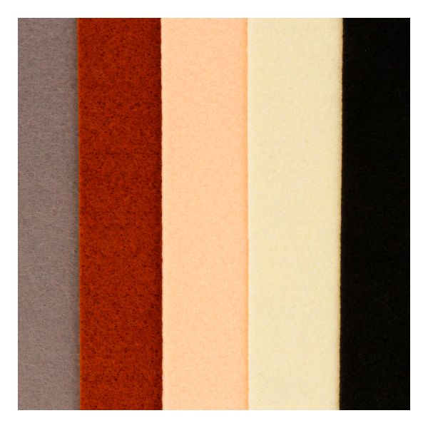 Фетр листовой мягкий 2.2 мм, 20х30 см, 5 шт, ассорти 4, Blitz FKC22-20/30