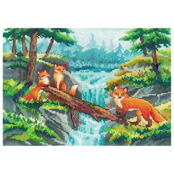 Набор для вышивания нитками Сделай своими руками, Алтайские лисы, 15.5х22.5 см