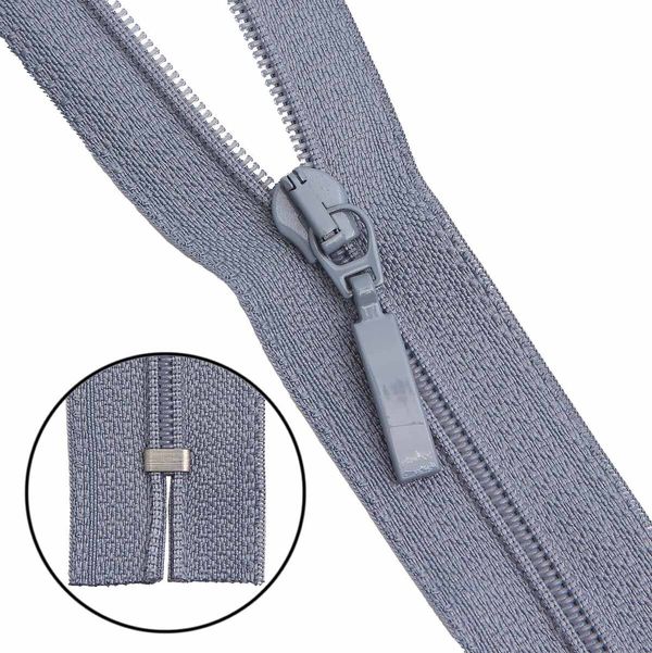 Молния спираль (витая) Arta Т5 (5 мм) 1 зам., н/раз., 18 см, цв. 243 серый, уп.10 шт