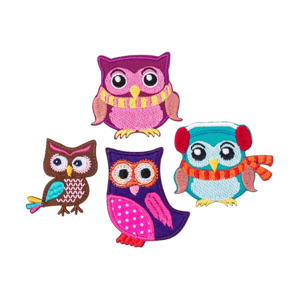 Термоаппликации Совы, 4 шт, Hobby&Pro