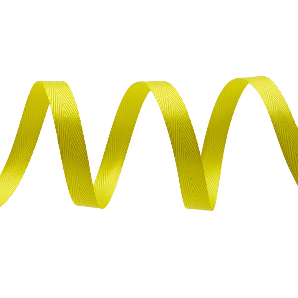 Лента декоративная ёлочка 15.0 мм / 20±1 метров, 88 лимонный