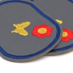 Термоаппликация светоотражающая Цветок и бабочка, 79х58 мм, цветной, LA451, 2 шт