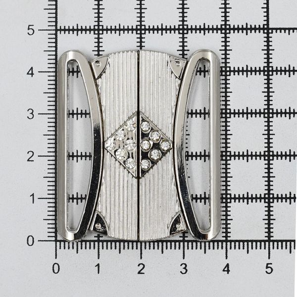 Пряжка ременная металл 40 мм (никель), 4 шт