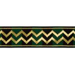 Лента (тесьма) жаккардовая 25.0 мм / 10±0.5 метров, зеленый/бежевый, Gamma TRJ-114Y