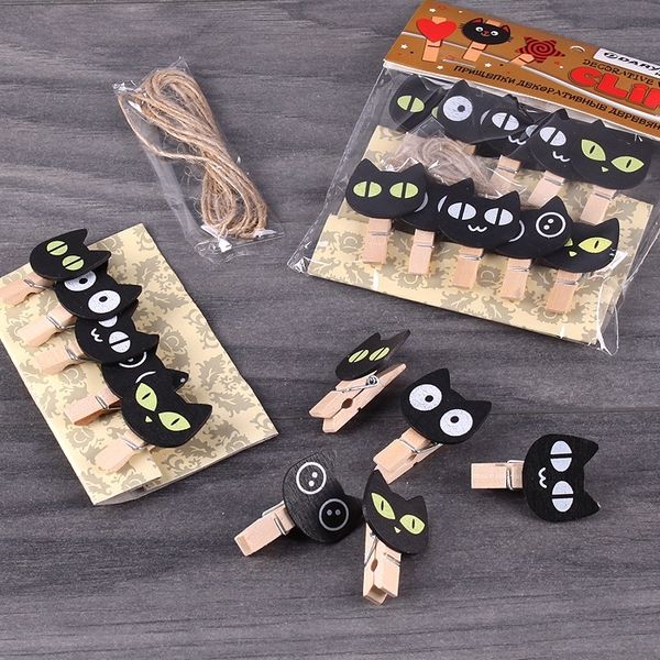 Прищепки декоративные деревянные 10 шт 