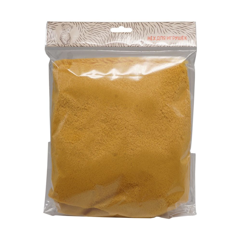 Мех Кролик ворс 8мм (48 см*50 см), плотность: 280 г/м²,100%п/э (горчичный) 23697