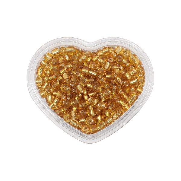 Бисер Astra&Craft 11/0 (2.1 мм), 8±0.5 г, цв. 22В золотой/прозр.серебрист.центр