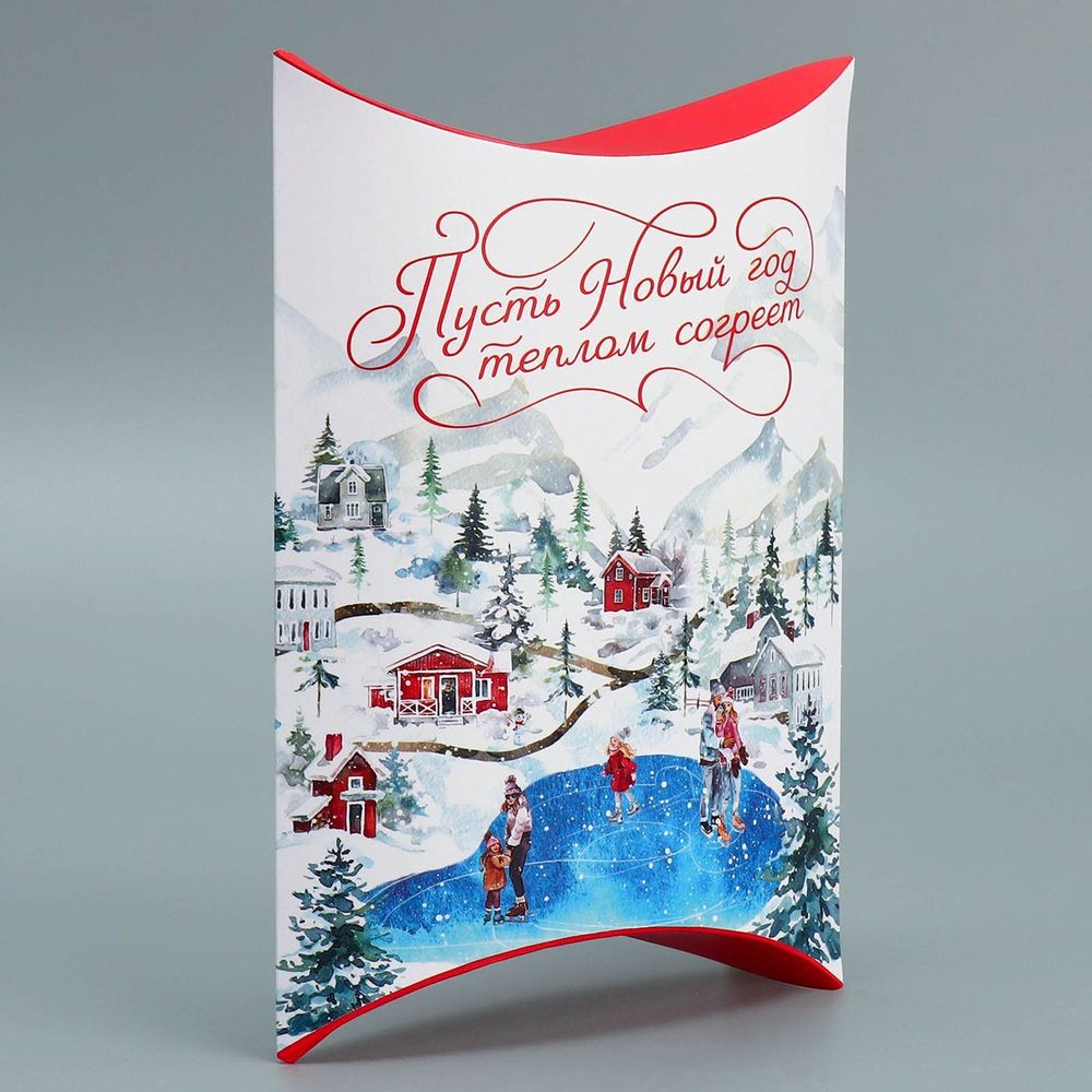 Коробка сборная фигурная Пусть Новый год теплом согреет, 19х14х4см, 9667707, 5 шт