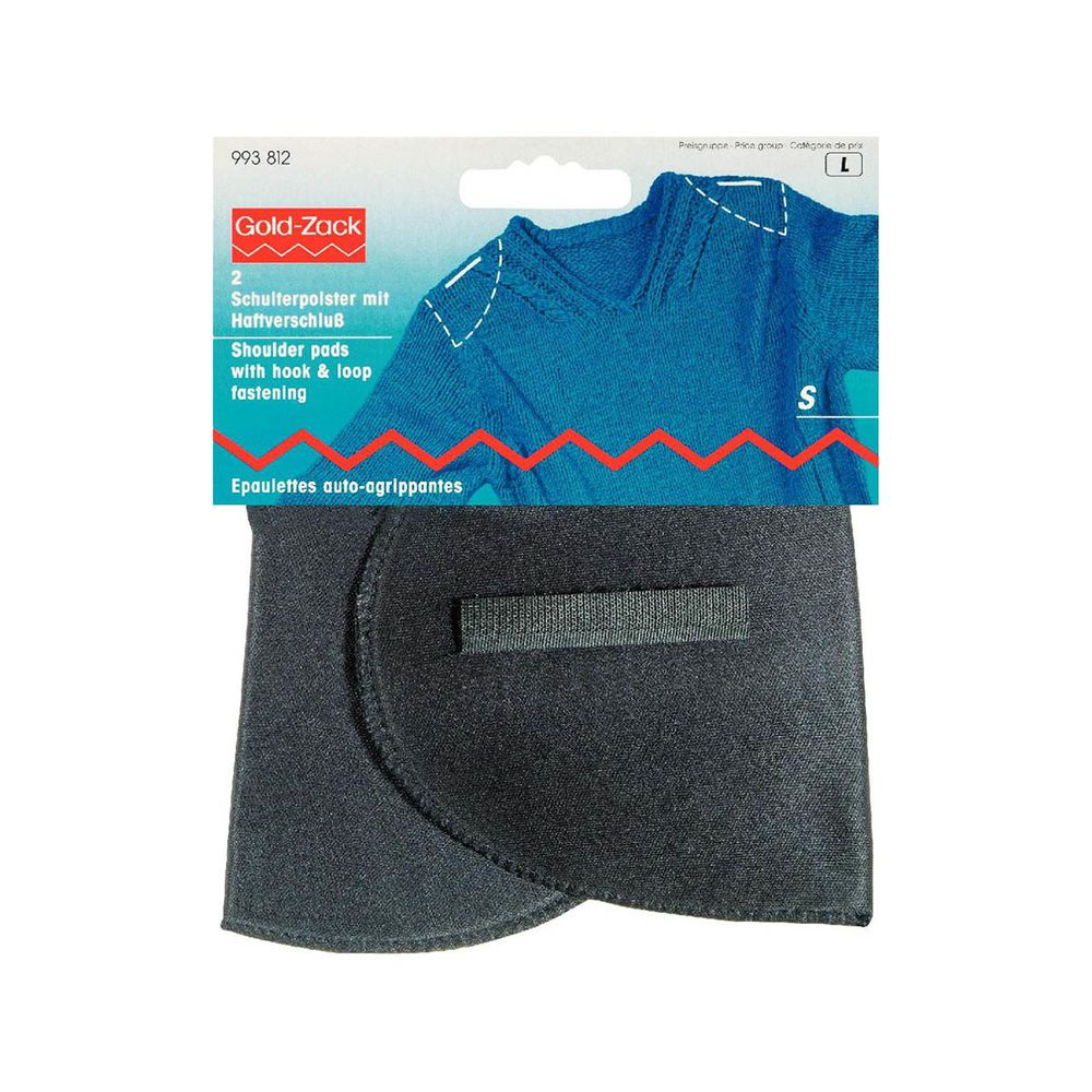 Плечевые накладки (подплечники) втачные на липучке 100х125х12 мм, (S), черный, Prym, 5 шт