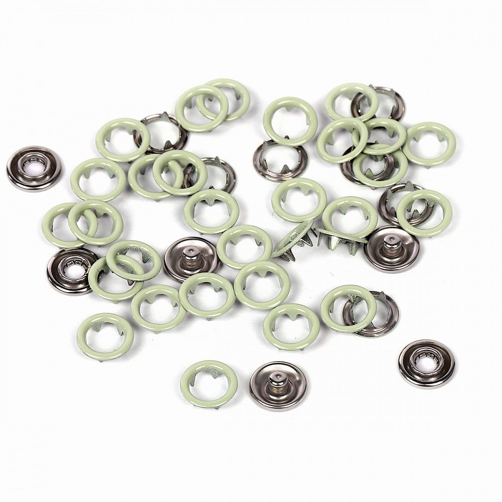 Кнопка рубашечная (джерси) открытая ⌀9.5 мм, НЕРЖ.СТАЛЬ, 244 светло-зеленый, 500шт, TBY