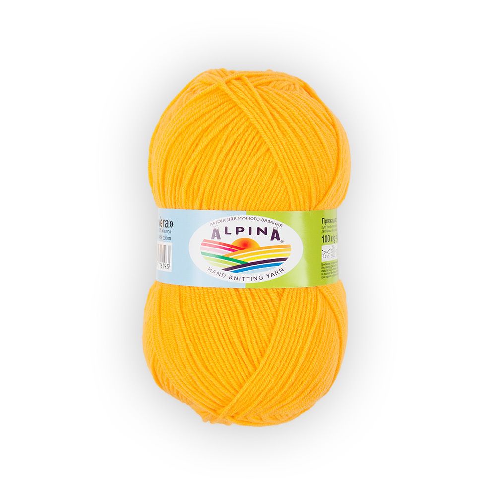 Пряжа Alpina Vera / уп.5 мот. по 100г, 280м, 38 яр.желтый