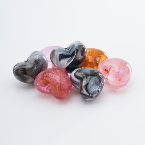 Бусины акрил 12х10х9 мм, 500 г, дымка, сердце, (микс), (7748711)7556 , Astra&Craft