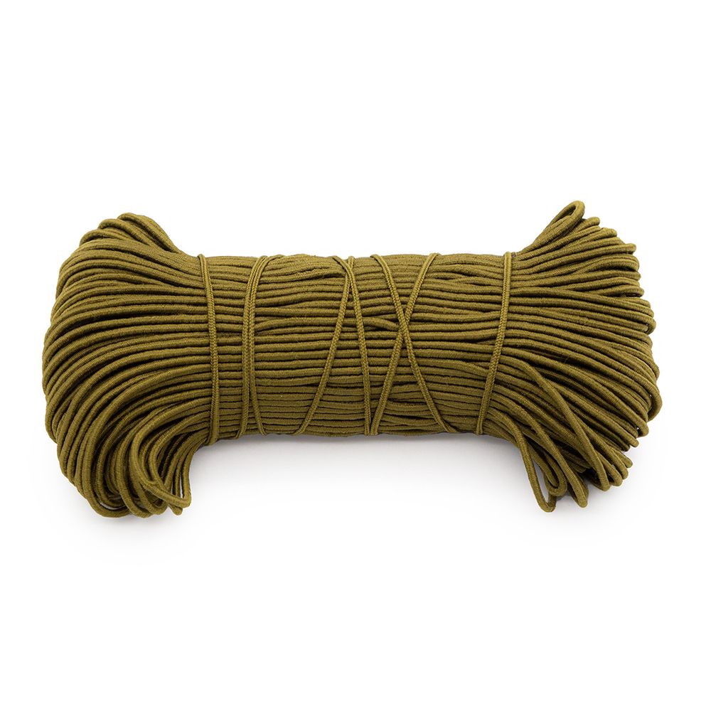 Резинка шляпная (шнур эластичный) ⌀1.5 мм / 50 метров, хаки