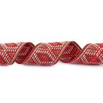 Лента (тесьма) жаккардовая 30.0 мм / 25±1 метров, Орнамент для северных народов, рис 9854 №2 красн/бел/зеленый, Gamma C3881