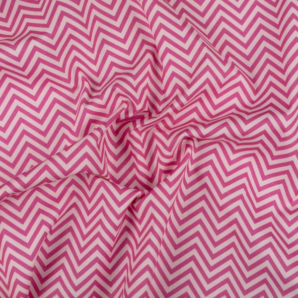 Ткань для пэчворка Peppy Бабушкин сундучок, рулон 112 см / 5 метров, БС-26 зигзаг я.розовый, Peppy