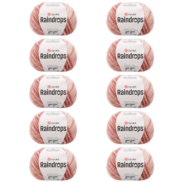 Пряжа YarnArt (ЯрнАрт) Raindrops / уп.10 мот. по 50 г, 115 м, 2905 пыльно-розовый меланж