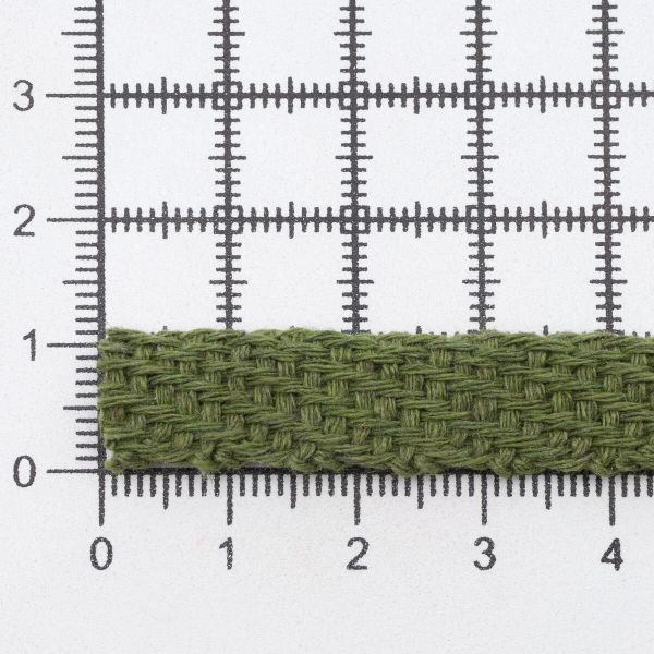 Шнур плоский плетеный х/б ⌀10.0 мм / 20 метров, цв.12 хаки, С3862Г17