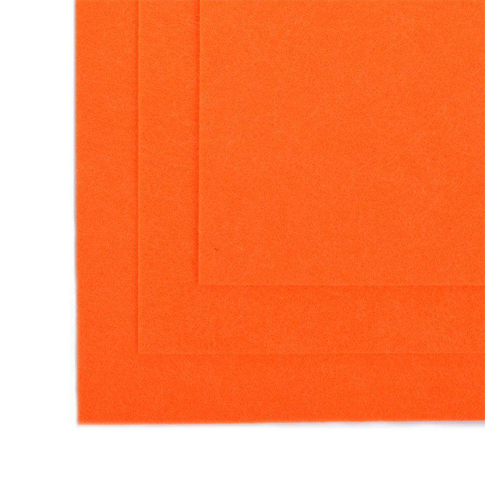 Фетр листовой полужесткий 1.0 мм, 20х30 см, 10 шт, цв. 022 оранжевый