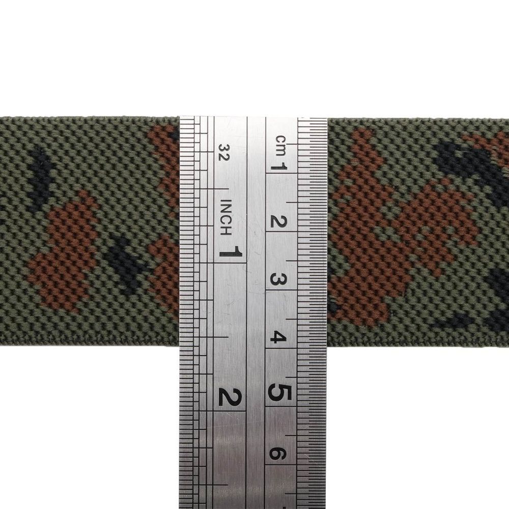 Резинка для подтяжек (помочная) 40.0 мм / 25 метров, Камуфляж, 158 оливк./коричн./черный