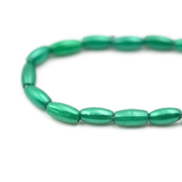 Бусины пластик (жемчуг) 3х6 мм, 15 г, Astra&Craft, J531 зеленый