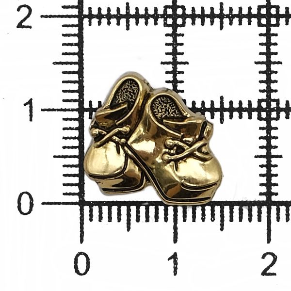 Пуговицы детские Башмачки 15 мм (золото) 57898, 72 шт