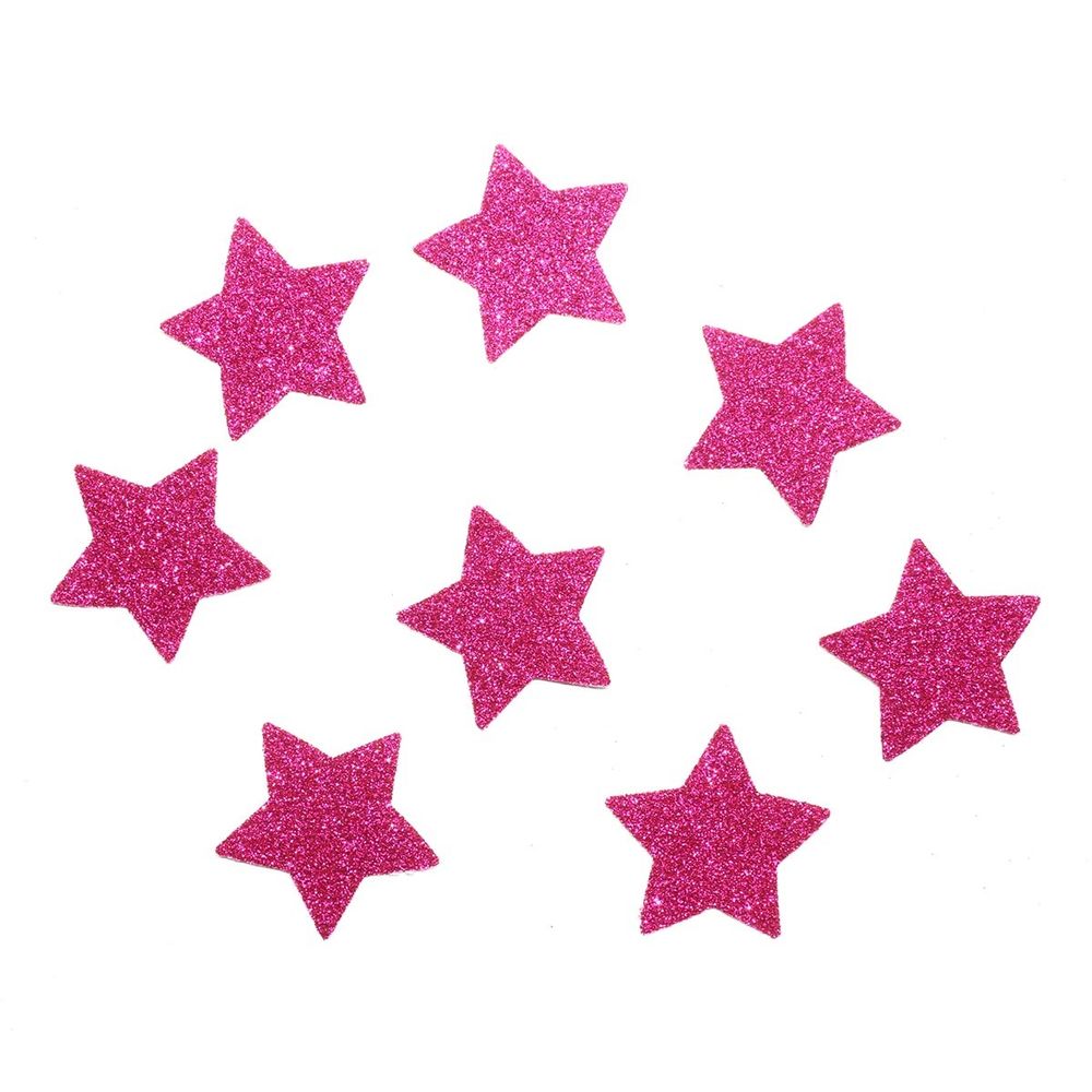 Набор декоративных элементов из ткани Звездочки 35х0,5мм 8 шт (малиновый), 28655