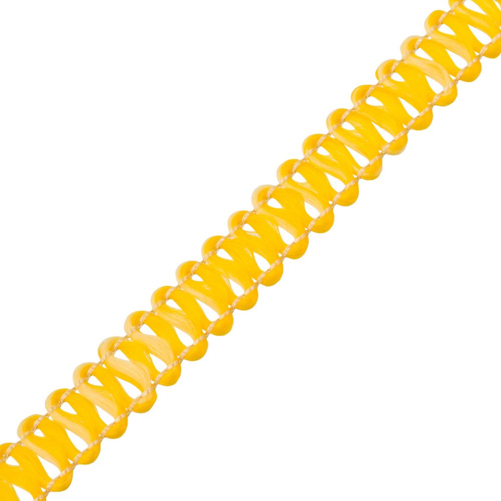 Тесьма отделочная 6 мм / 25 метров, вязаная, рис 9166, желтый, С3702Г17