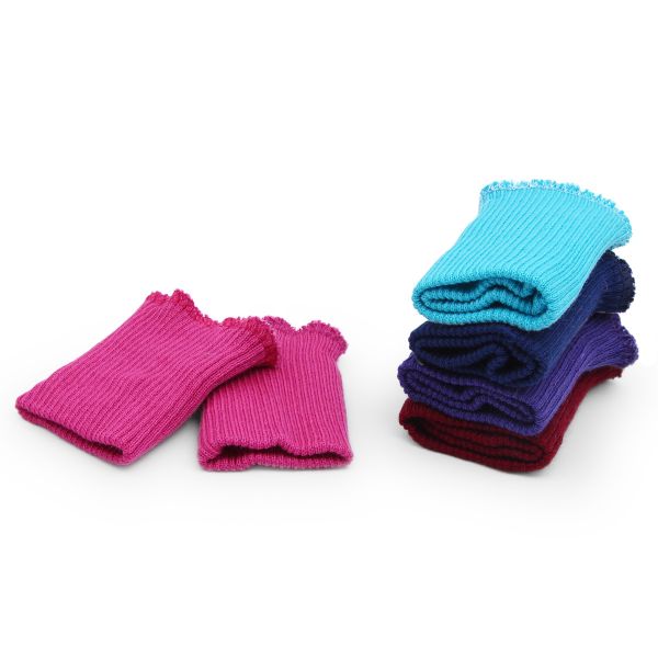 Манжеты трикотажные 6.5х9.5 см, 5 пар, тонкие, 2х2, ассорти