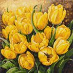 Алмазная (кристальная) мозаика Фрея ALPD-244, на подрамнике Тюльпаны в цвету, 40х40 см