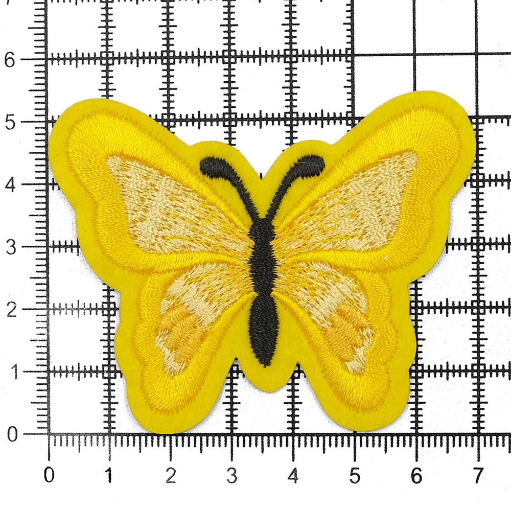 Термоаппликация Бабочка, 5.4х7см, Hobby&Pro (желтый)