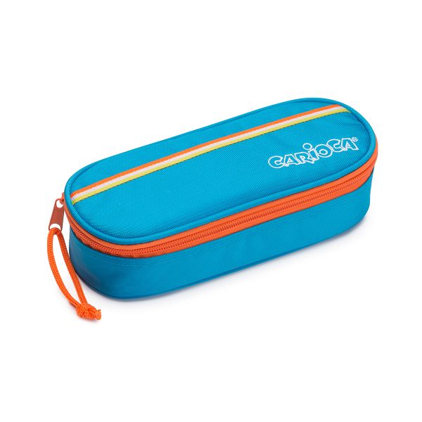 Пенал школьный FLUO1 отделение на молнии, с наполнением, Голубой, Carioca, 42804