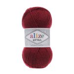 Пряжа Alize (Ализе) Extra / уп.5 мот. по 100 г, 220м, 057 бордовый A