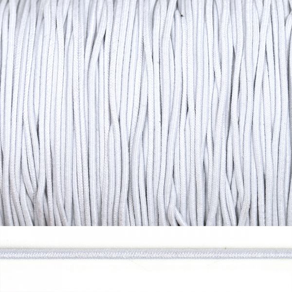 Резинка шляпная (шнур эластичный) ⌀1.0 мм / 100 метров, цв.F101 белый