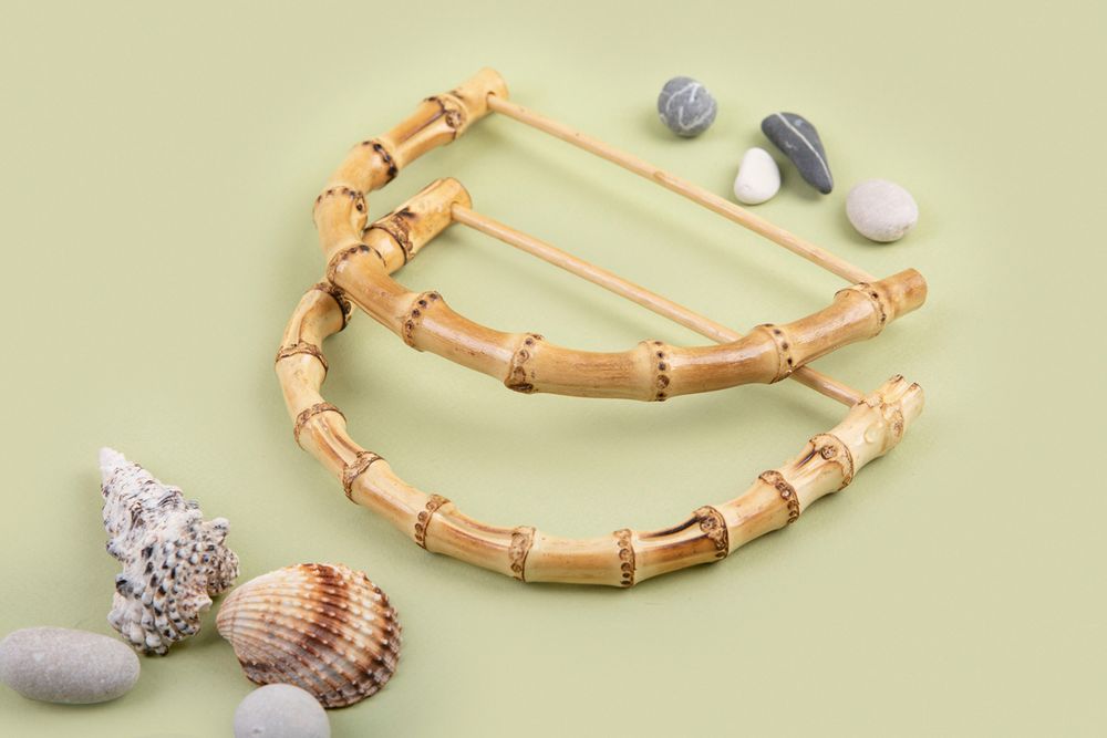 Ручки для сумки 13.2х20.3 см, 2 шт, бамбук, Gamma