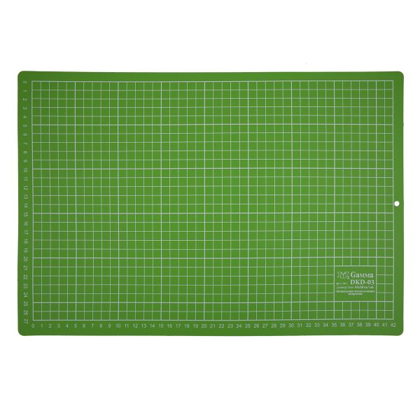 Мат для резки 2-сторонний 45х30 см, формат А3, бежевый/салатовый, Gamma DKD-03