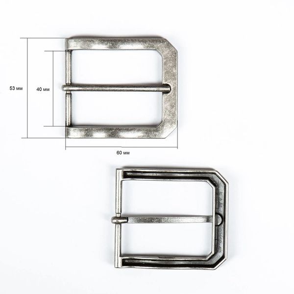 Пряжка ременная металл 40 мм. мат/чер.никель, 4 шт, BIG