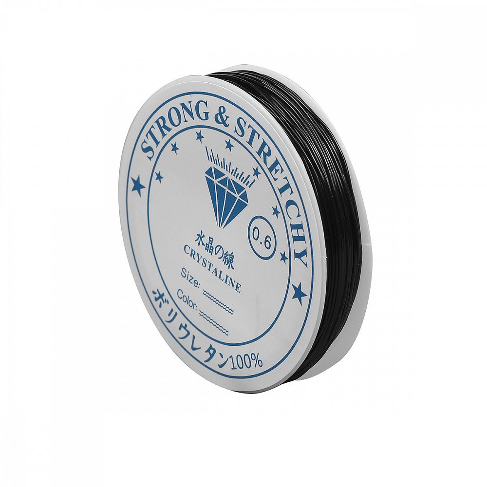 Нить силиконовая 0.6 мм, ТВ 0215-1012 цв.черный 10х30 метров