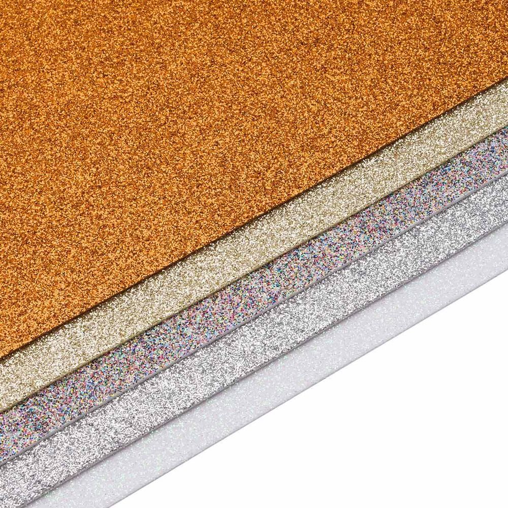 Фоамиран с глиттером, ассорти, 20х30 см, 2 мм, упак./5 шт., Astra&Craft (2), EVA-1012