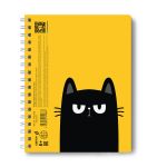 Тетрадь-перевертыш ученическая общая, A5 96 л. на гребне 65 г/м², белизна 100 %, 4 шт, клетка, 01215 Чёрный кот, Светоч Т119